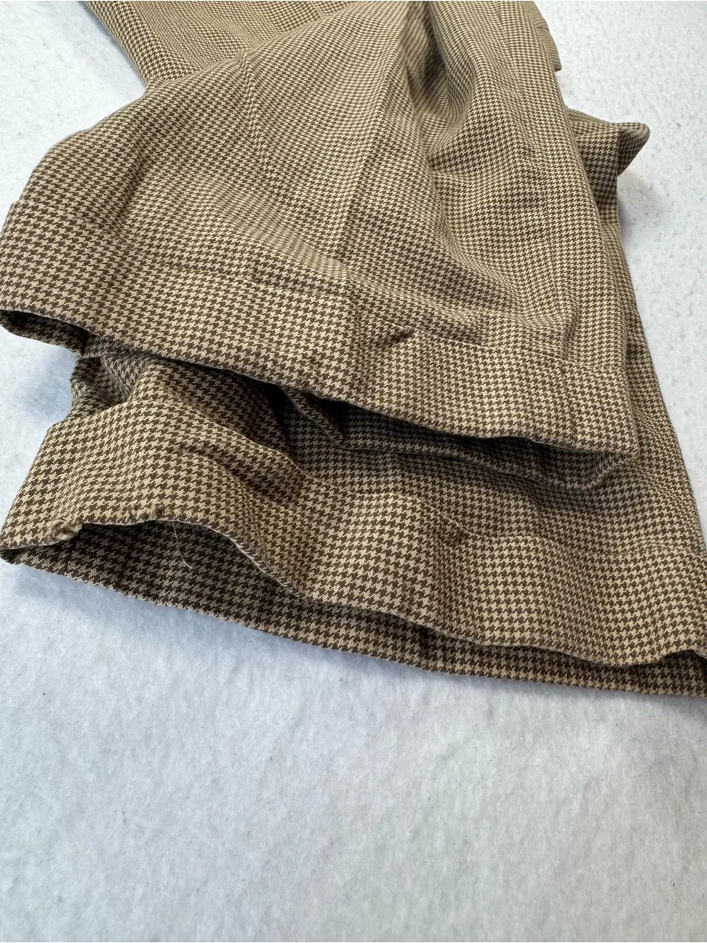 Polo Ralph Lauren Brown Houndstooth Pleated Cuffed‎ Dress Pants